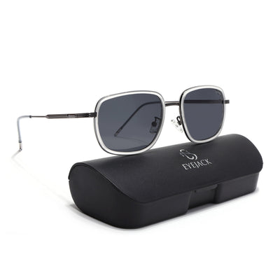 Eyejack Aura Transparent & Grey Square Polarized Sunglasses for Men & Women (2501PCL1469)