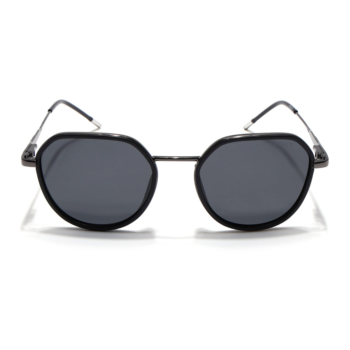 Eyejack Aura Black & Grey Round Polarized Sunglasses for Men & Women (2502PCL1470)