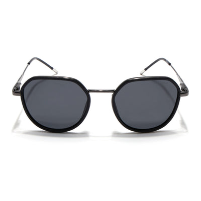 Eyejack Aura Black & Grey Round Polarized Sunglasses for Men & Women (2502PCL1470)