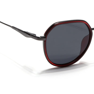Eyejack Aura Red & Grey Round Polarized Sunglasses for Men & Women (2502PCL1472)