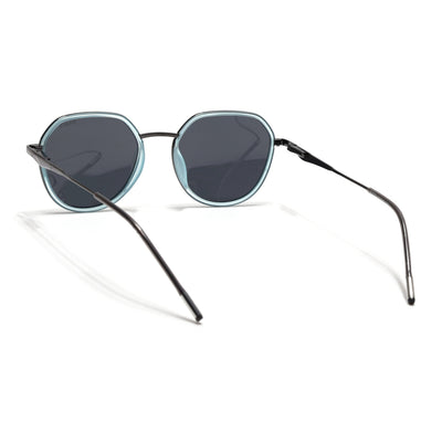 Eyejack Aura Sky Blue & Grey Round Polarized Sunglasses for Men & Women (2502PCL1473)