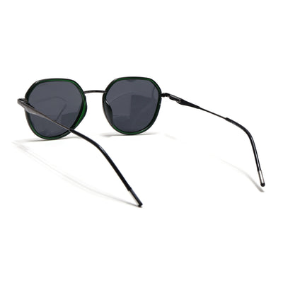 Eyejack Aura Green & Grey Round Polarized Sunglasses for Men & Women (2502PCL1475)