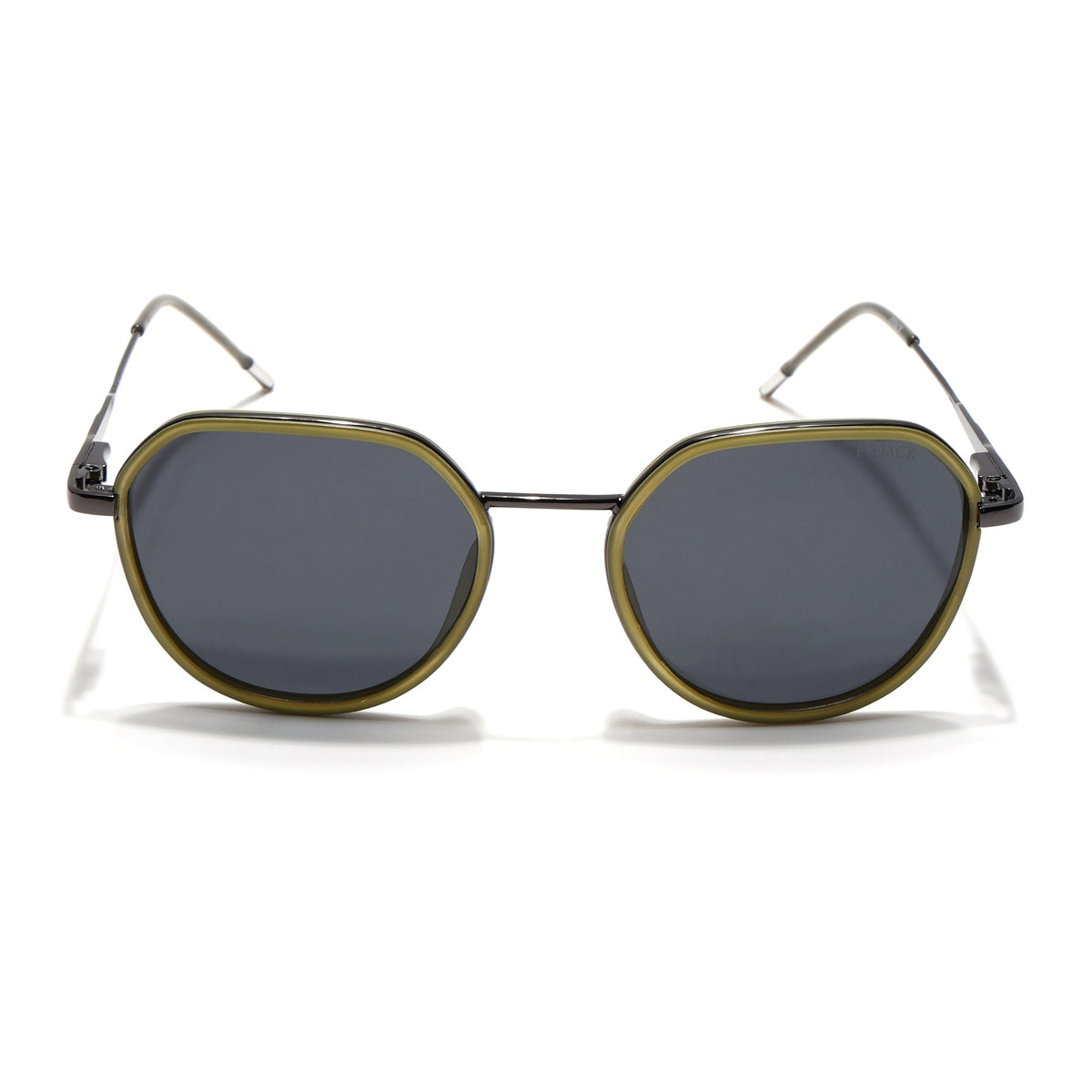 Eyejack Aura Light Green & Grey Round Polarized Sunglasses for Men & Women (2502PCL1476)