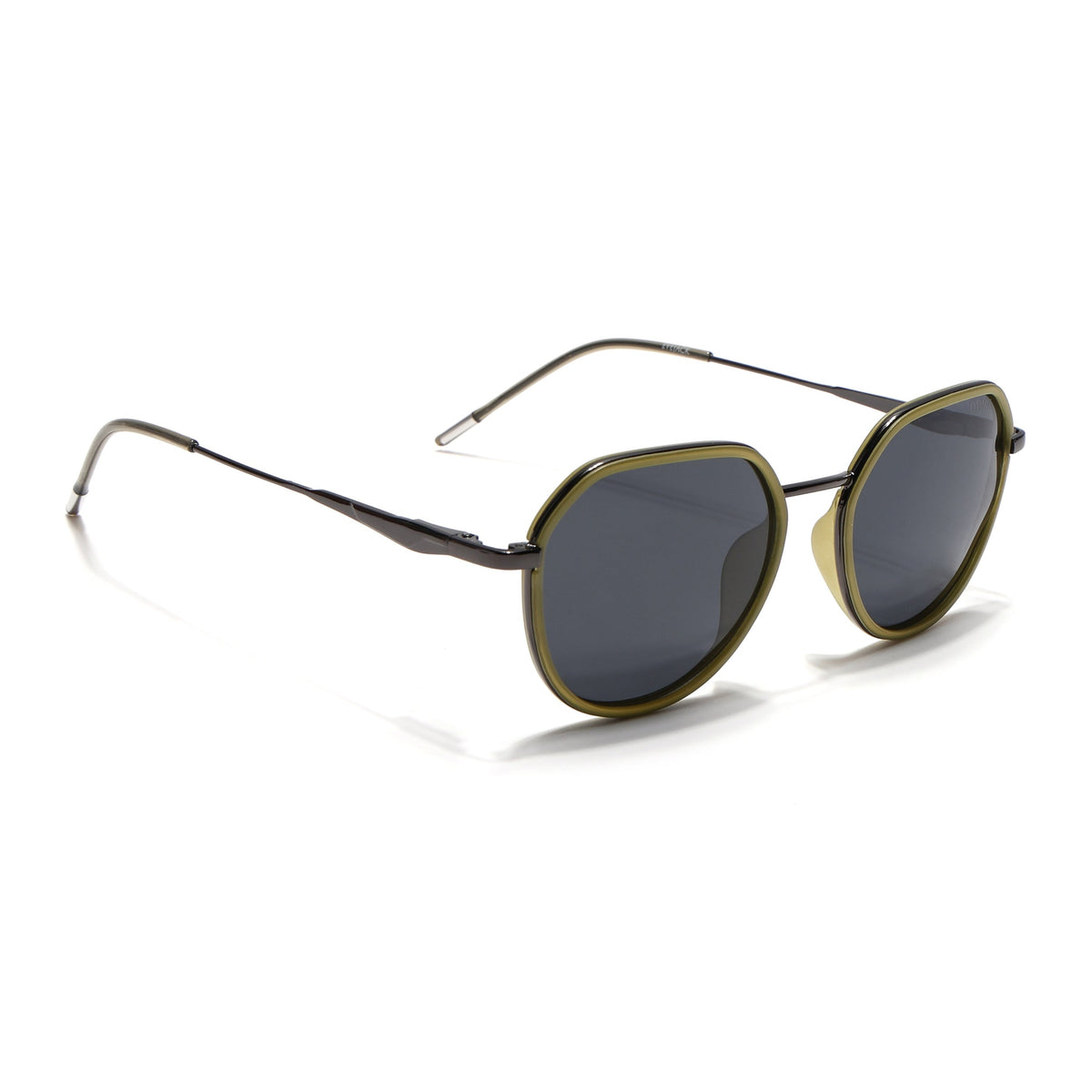 Eyejack Aura Light Green & Grey Round Polarized Sunglasses for Men & Women (2502PCL1476)