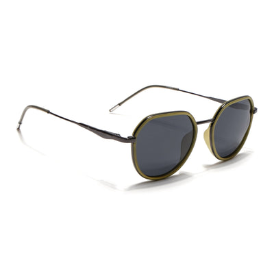 Eyejack Aura Light Green & Grey Round Polarized Sunglasses for Men & Women (2502PCL1476)