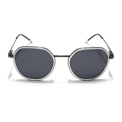 Eyejack Aura Transparent & Grey Round Polarized Sunglasses for Men & Women (2502PCL1478)