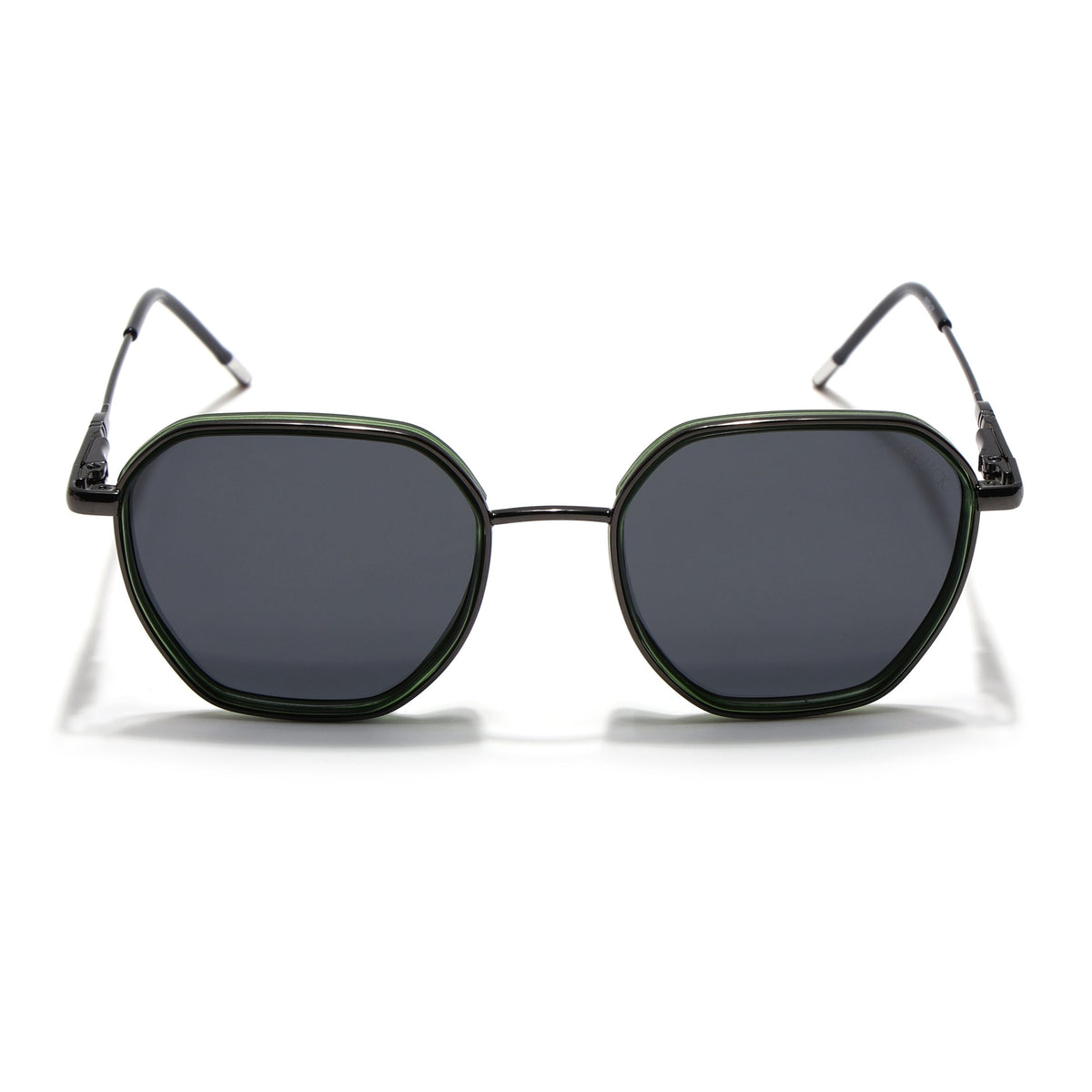 Eyejack Aura Green & Grey Hexagonal Polarized Sunglasses for Men & Women (2503PCL1484)