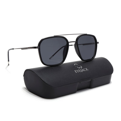 Eyejack Aura Black & Grey Wayfarer Polarized Sunglasses for Men & Women (2504PCL1489)