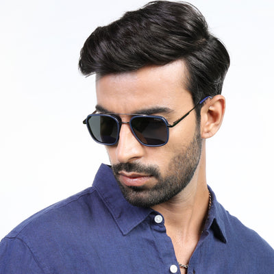 Eyejack Aura Blue & Grey Wayfarer Polarized Sunglasses for Men & Women (2504PCL1490)