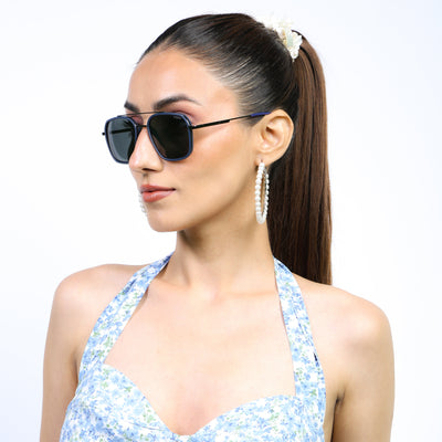 Eyejack Aura Blue & Grey Wayfarer Polarized Sunglasses for Men & Women (2504PCL1490)