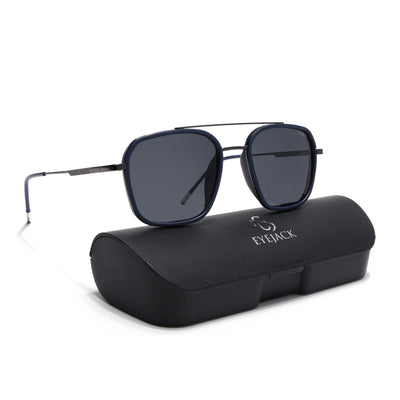 Eyejack Aura Blue & Grey Wayfarer Polarized Sunglasses for Men & Women (2504PCL1490)