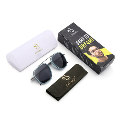 Eyejack Aura Sky Blue & Grey Wayfarer Polarized Sunglasses for Men & Women (2504PCL1492)