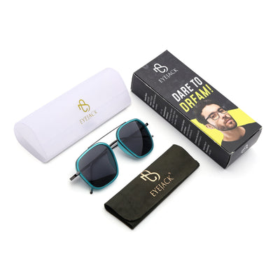 Eyejack Aura Sea Green & Grey Wayfarer Polarized Sunglasses for Men & Women (2504PCL1493)