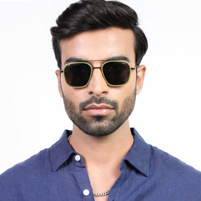 Eyejack Aura Light Green & Grey Wayfarer Polarized Sunglasses for Men & Women (2504PCL1495)