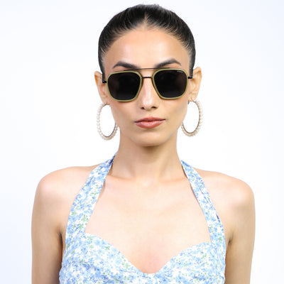 Eyejack Aura Light Green & Grey Wayfarer Polarized Sunglasses for Men & Women (2504PCL1495)