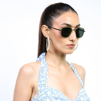 Eyejack Aura Light Green & Grey Wayfarer Polarized Sunglasses for Men & Women (2504PCL1495)