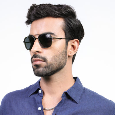 Eyejack Aura Olive & Grey Wayfarer Polarized Sunglasses for Men & Women (2504PCL1496)