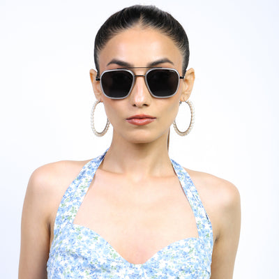 Eyejack Aura Transparent & Grey Wayfarer Polarized Sunglasses for Men & Women (2504PCL1497)