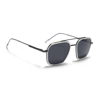 Eyejack Aura Transparent & Grey Wayfarer Polarized Sunglasses for Men & Women (2504PCL1497)