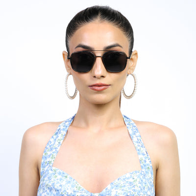 Eyejack Aura Demi Brown & Grey Wayfarer Polarized Sunglasses for Men & Women (2504PCL1498)