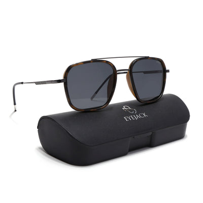 Eyejack Aura Demi Brown & Grey Wayfarer Polarized Sunglasses for Men & Women (2504PCL1498)