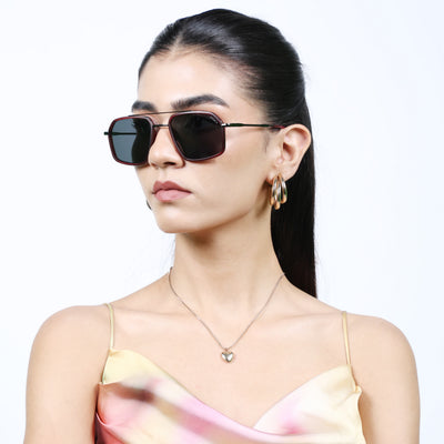 Eyejack Aura Red & Grey Wayfarer Polarized Sunglasses for Men & Women (2505PCL1501)