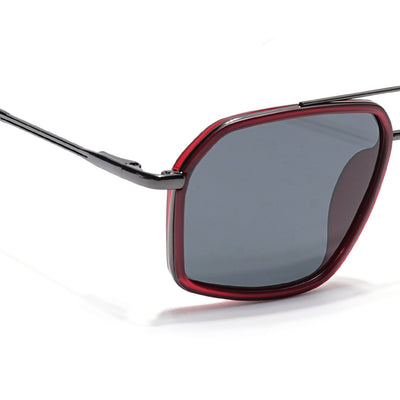 Eyejack Aura Red & Grey Wayfarer Polarized Sunglasses for Men & Women (2505PCL1501)