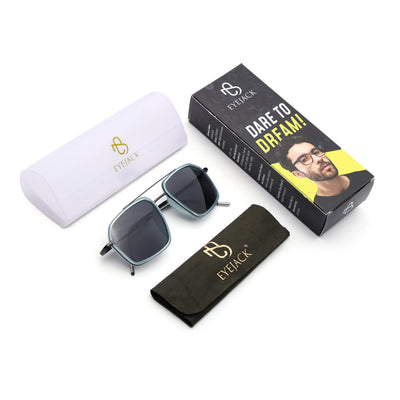 Eyejack Aura Sky Blue & Grey Wayfarer Polarized Sunglasses for Men & Women (2505PCL1502)