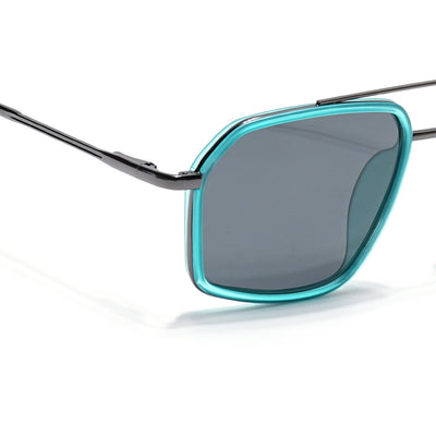 Eyejack Aura Sea Green & Grey Wayfarer Polarized Sunglasses for Men & Women (2505PCL1503)