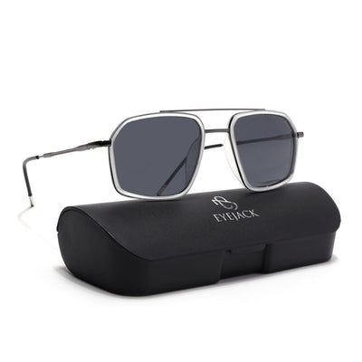 Eyejack Aura Transparent & Grey Wayfarer Polarized Sunglasses for Men & Women (2505PCL1507)