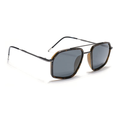 Eyejack Aura Demi Brown & Grey Wayfarer Polarized Sunglasses for Men & Women (2505PCL1508)