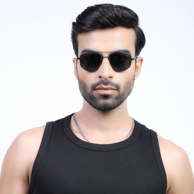 Eyejack Aura Black & Grey Wayfarer Polarized Sunglasses for Men & Women (2506PCL1509)