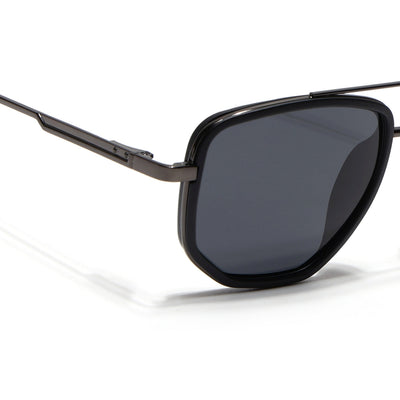 Eyejack Aura Black & Grey Wayfarer Polarized Sunglasses for Men & Women (2506PCL1509)