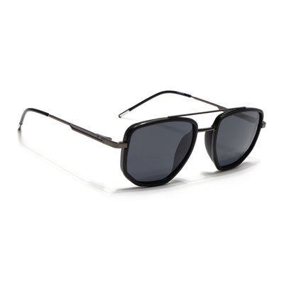 Eyejack Aura Black & Grey Wayfarer Polarized Sunglasses for Men & Women (2506PCL1509)