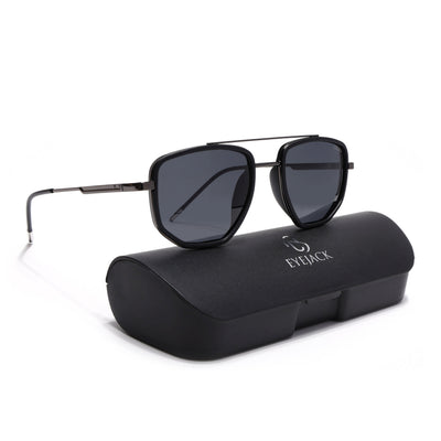 Eyejack Aura Black & Grey Wayfarer Polarized Sunglasses for Men & Women (2506PCL1509)