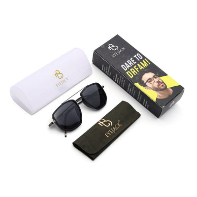 Eyejack Aura Black & Grey Wayfarer Polarized Sunglasses for Men & Women (2506PCL1509)