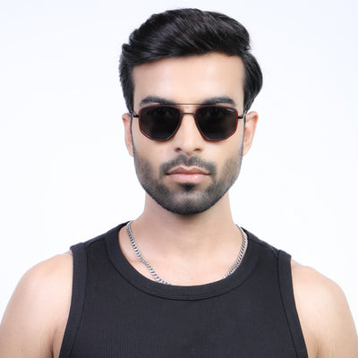 Eyejack Aura Red & Grey Wayfarer Polarized Sunglasses for Men & Women (2506PCL1511)