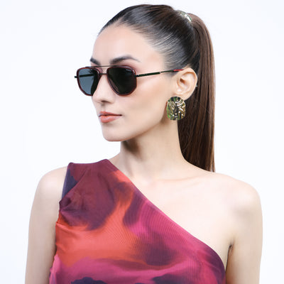 Eyejack Aura Red & Grey Wayfarer Polarized Sunglasses for Men & Women (2506PCL1511)