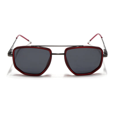 Eyejack Aura Red & Grey Wayfarer Polarized Sunglasses for Men & Women (2506PCL1511)