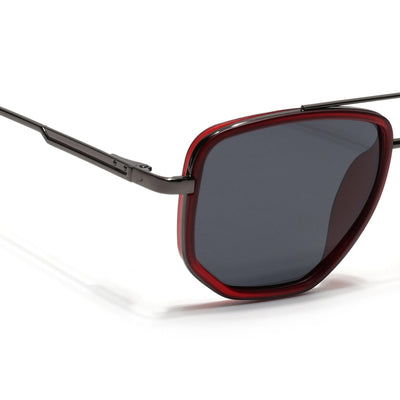 Eyejack Aura Red & Grey Wayfarer Polarized Sunglasses for Men & Women (2506PCL1511)