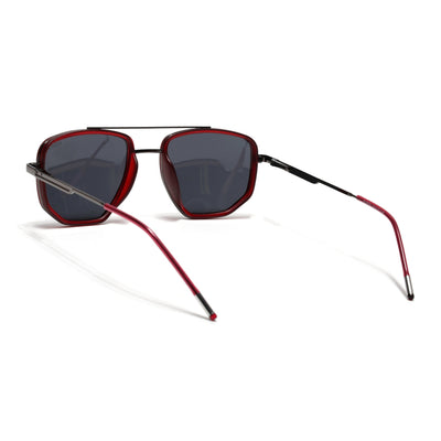Eyejack Aura Red & Grey Wayfarer Polarized Sunglasses for Men & Women (2506PCL1511)