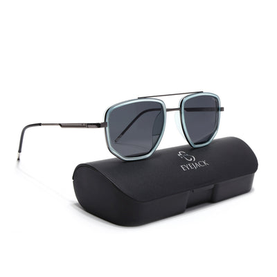 Eyejack Aura Sky Blue & Grey Wayfarer Polarized Sunglasses for Men & Women (2506PCL1512)