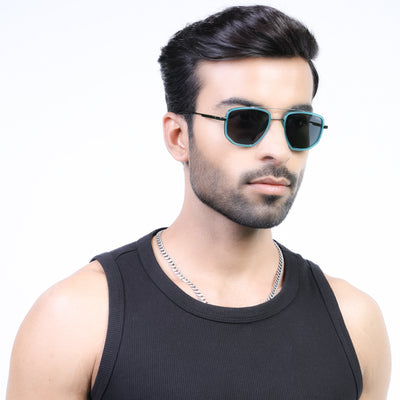 Eyejack Aura Sea Green & Grey Wayfarer Polarized Sunglasses for Men & Women (2506PCL1513)