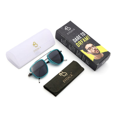 Eyejack Aura Sea Green & Grey Wayfarer Polarized Sunglasses for Men & Women (2506PCL1513)