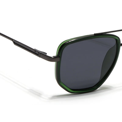 Eyejack Aura Green & Grey Wayfarer Polarized Sunglasses for Men & Women (2506PCL1514)