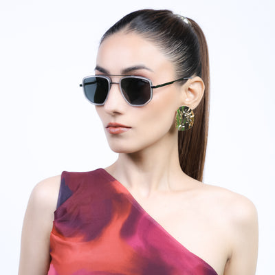 Eyejack Aura Transparent & Grey Wayfarer Polarized Sunglasses for Men & Women (2506PCL1517)