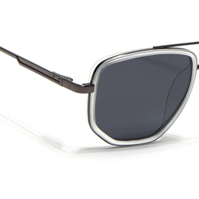 Eyejack Aura Transparent & Grey Wayfarer Polarized Sunglasses for Men & Women (2506PCL1517)