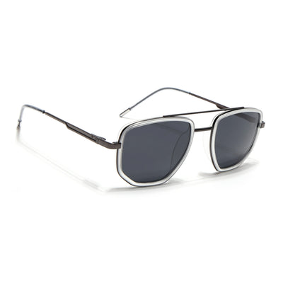 Eyejack Aura Transparent & Grey Wayfarer Polarized Sunglasses for Men & Women (2506PCL1517)