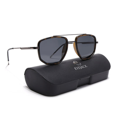 Eyejack Aura Demi Brown & Grey Wayfarer Polarized Sunglasses for Men & Women (2506PCL1518)