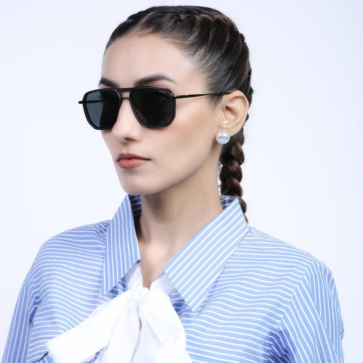 Eyejack Aura Black & Grey Wayfarer Polarized Sunglasses for Men & Women (2507PCL1519)
